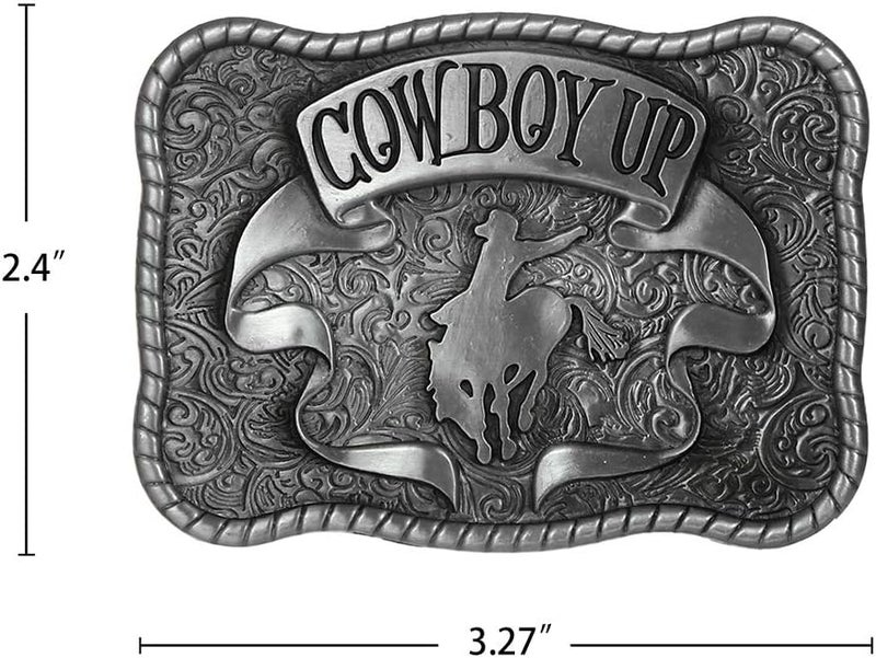 KDG Western Belt Buckle Vintage Cowboy Up Belt Buckle for Men Women - Image 2